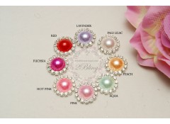 Bling C18 colored pearl, Flat Back, Pack of 5 (1.8 cm)  
